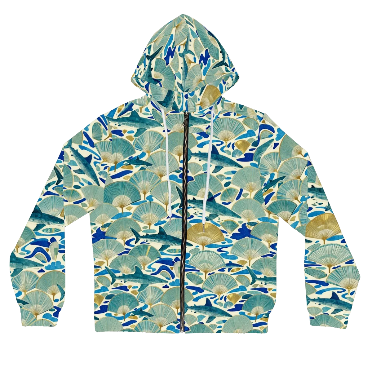 Tidal Ginkgo on Women's Full-Zip Hoodie — Front