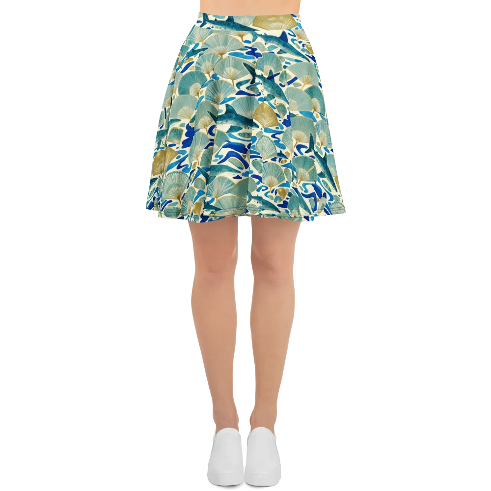 Tidal Ginkgo on Skater Skirt — Front