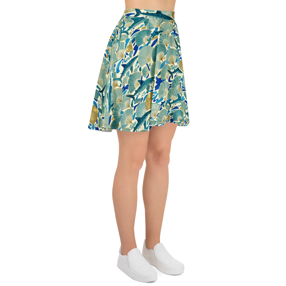 Tidal Ginkgo on Skater Skirt — Right