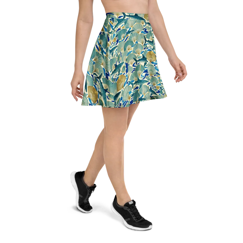 Tidal Ginkgo on Skater Skirt — Right