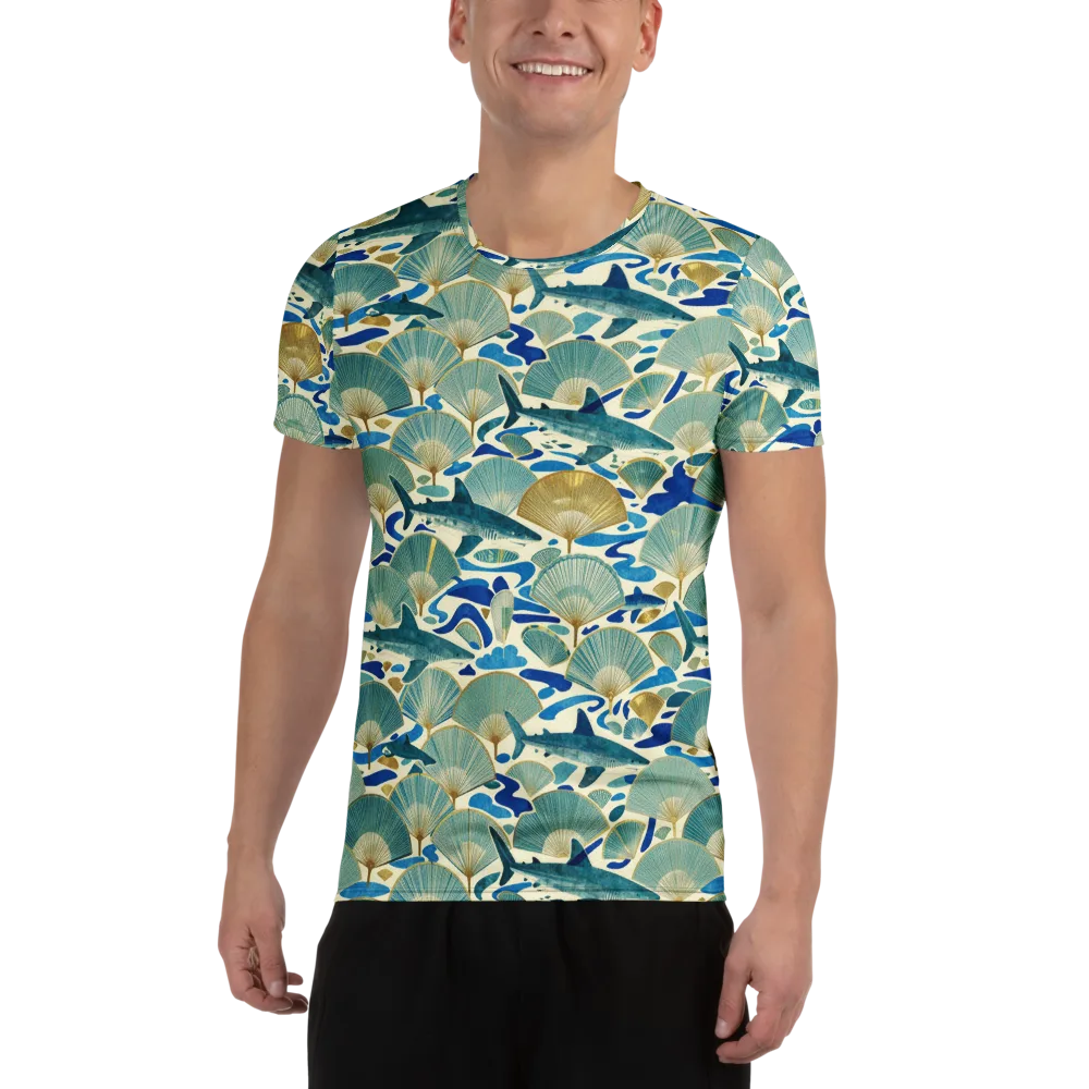 Tidal Ginkgo on Men's Athletic T-Shirt — Front