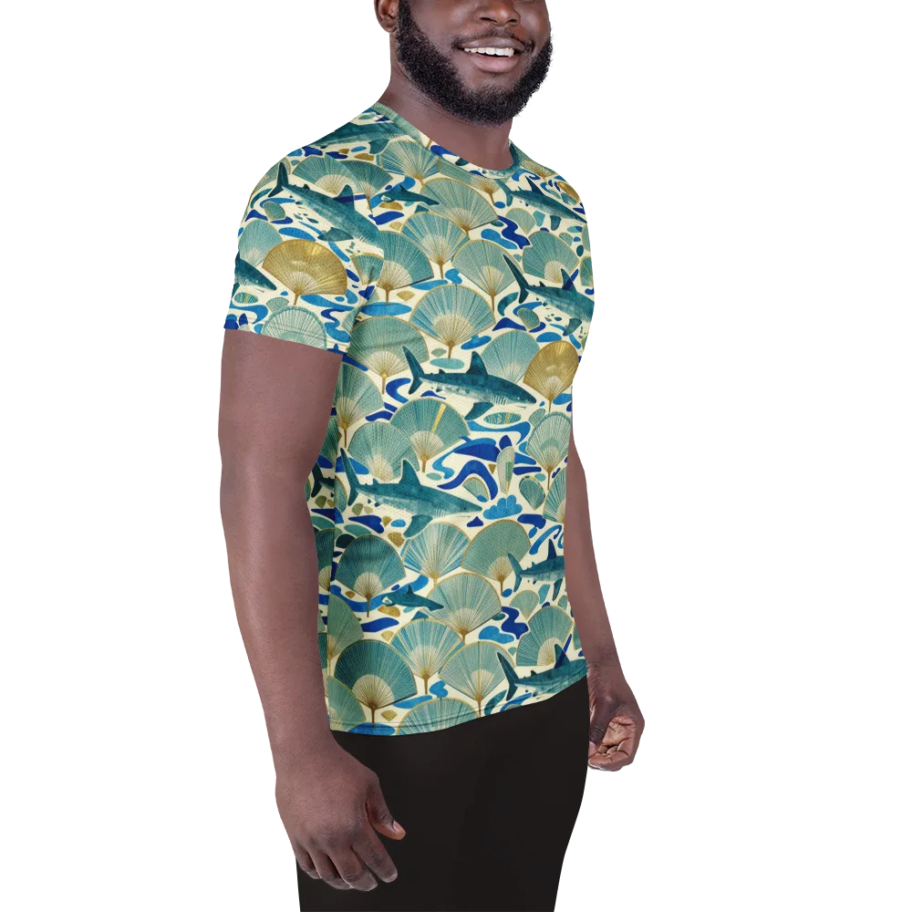 Tidal Ginkgo on Men's Athletic T-Shirt — Right
