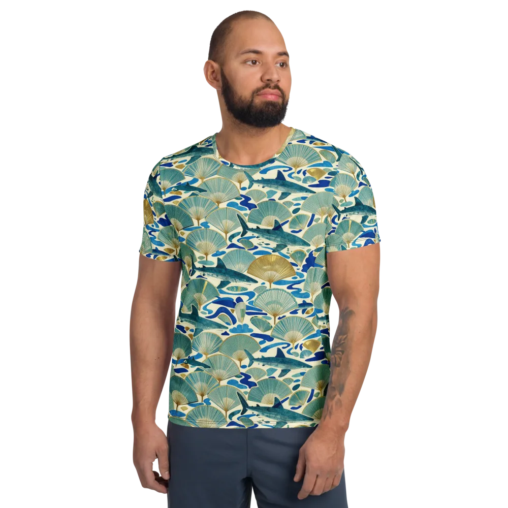 Tidal Ginkgo on Men's Athletic T-Shirt — Front