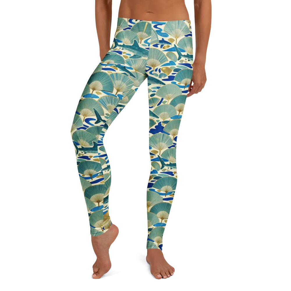 Tidal Ginkgo on Leggings — Front