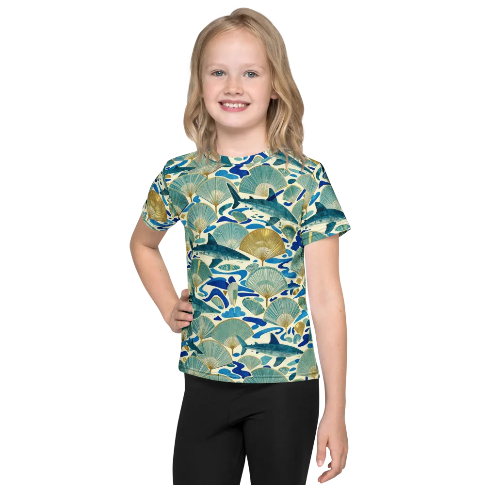 Tidal Ginkgo on Kids Crew Neck T-Shirt — Front