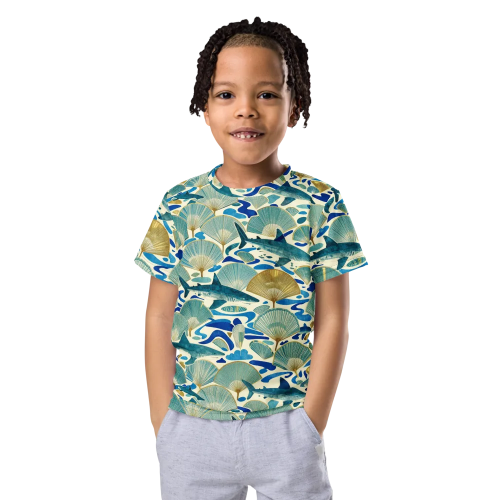 Tidal Ginkgo on Kids Crew Neck T-Shirt — Front