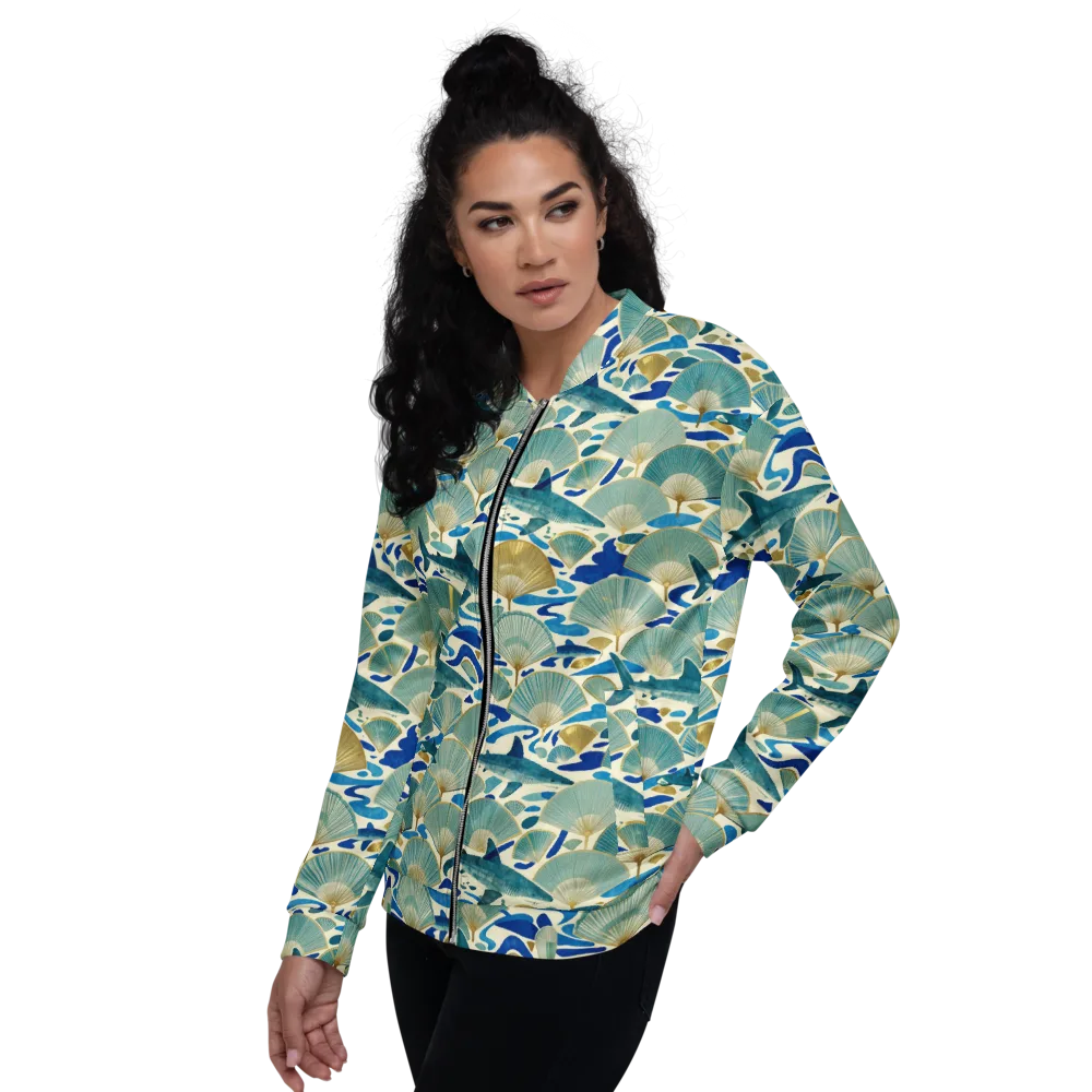 Tidal Ginkgo on Bomber Jacket — Left