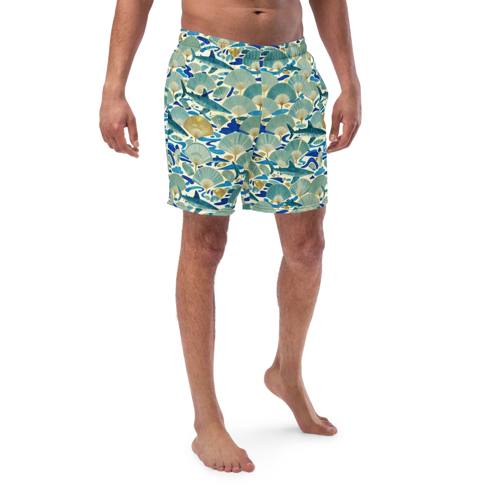 Tidal Ginkgo on Swim Trunks — Front