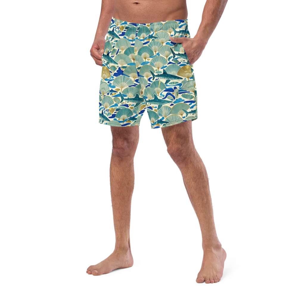 Tidal Ginkgo on Swim Trunks — Left Front
