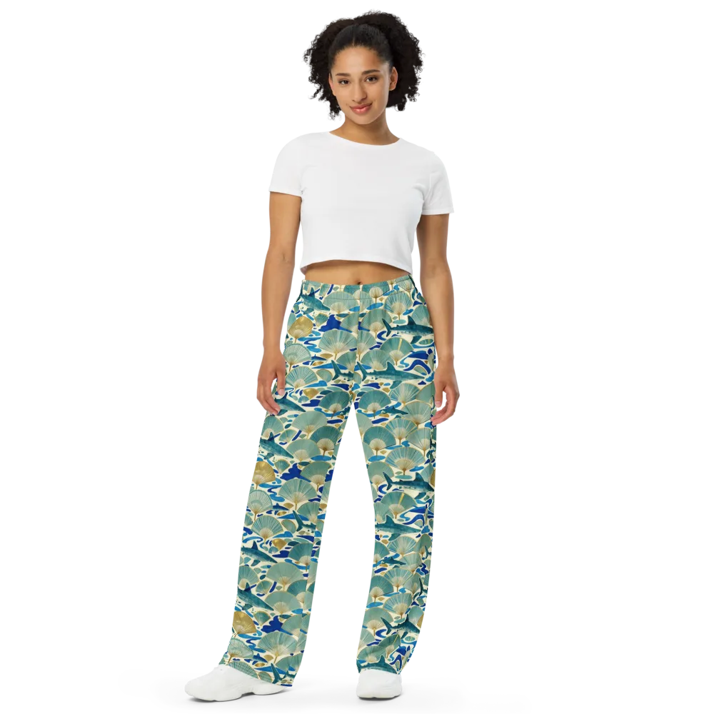 Tidal Ginkgo on Wide-Leg Pants — Front