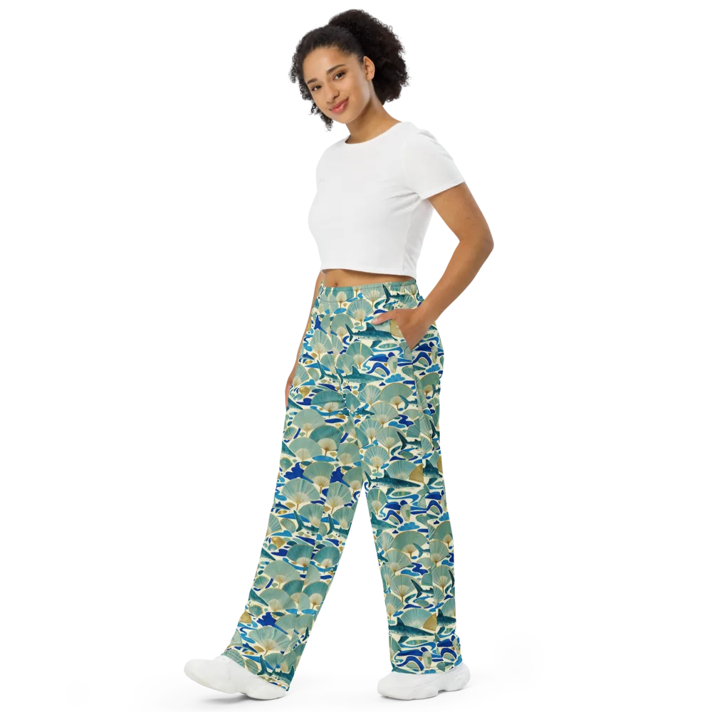 Tidal Ginkgo on Wide-Leg Pants — Left Front
