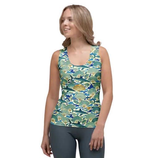 Tidal Ginkgo on a Women's Tank Top