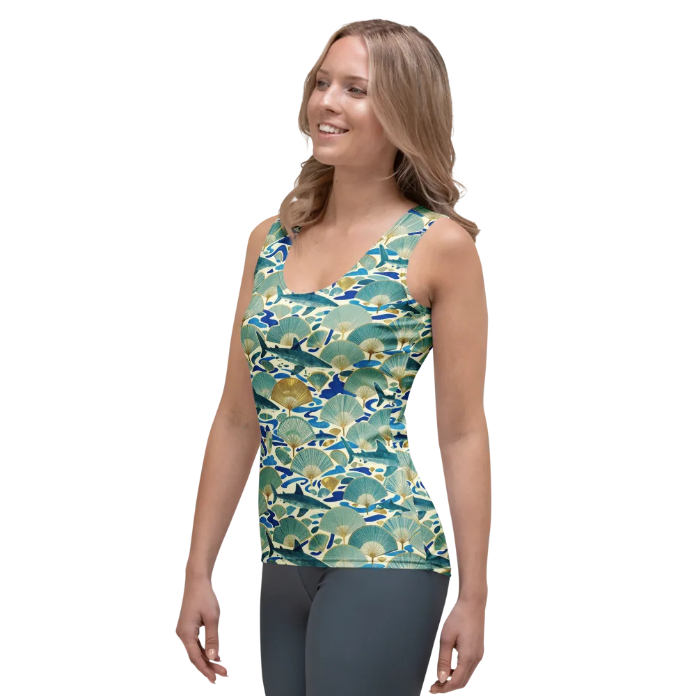 Tidal Ginkgo on Women's Tank Top — Left Front