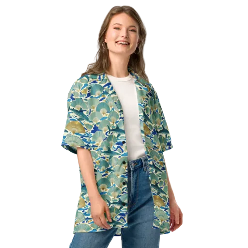 Tidal Ginkgo on a Button Shirt