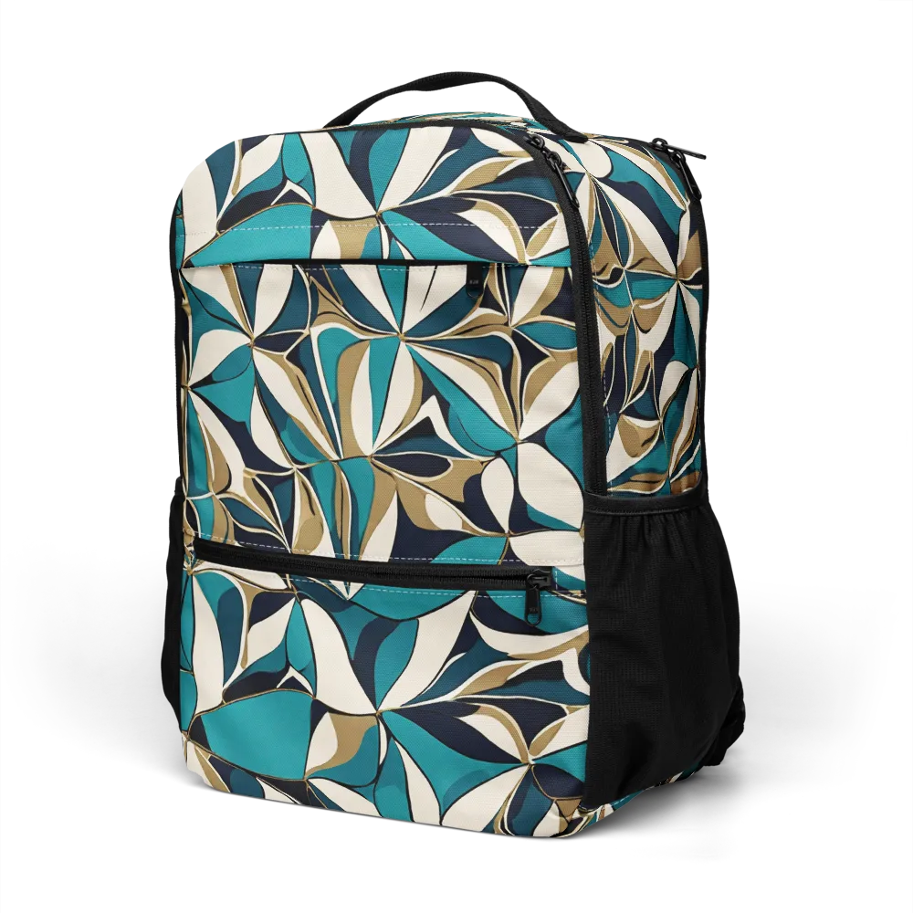 Teal Gilded Bloom on Utility Backpack — Left Front