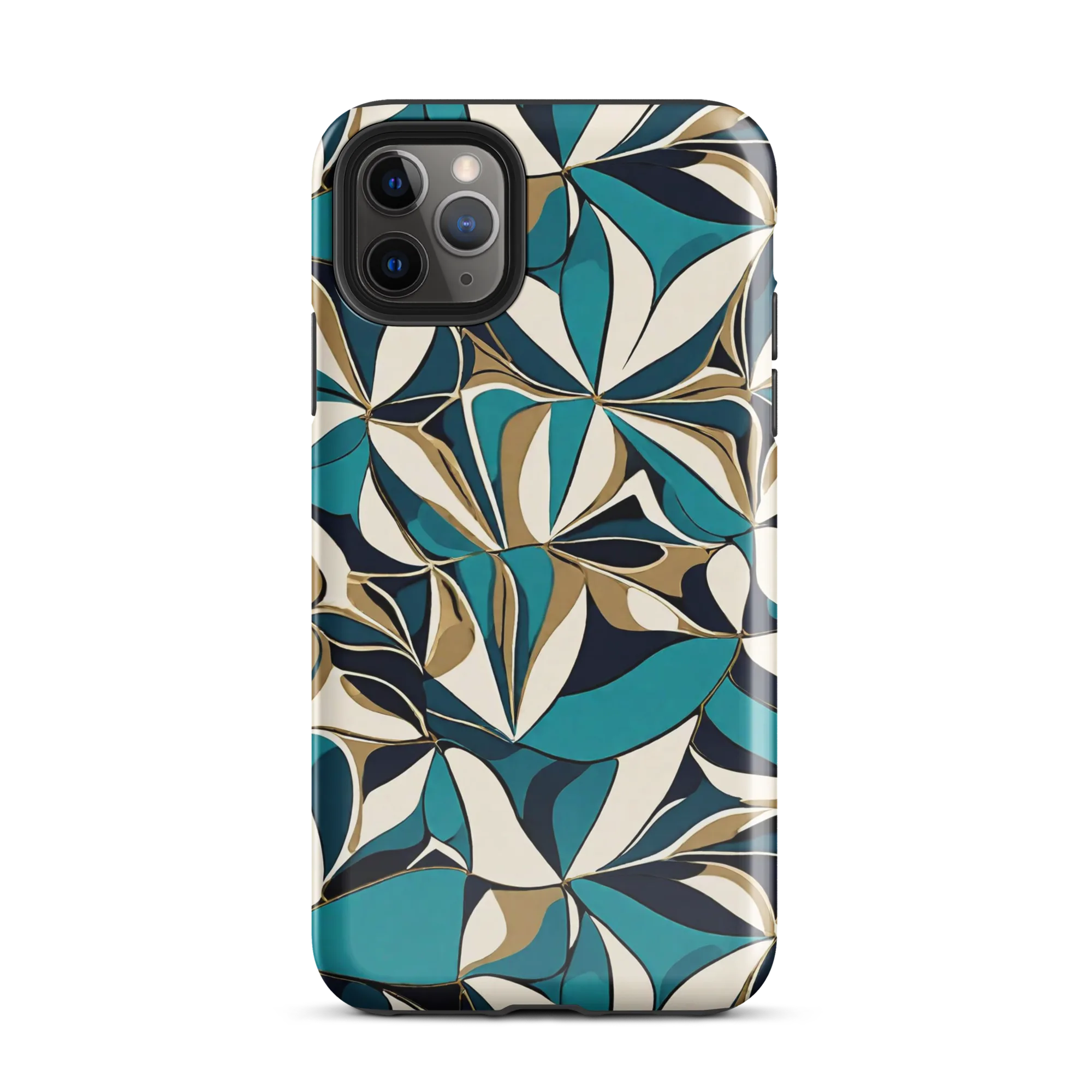 Teal Gilded Bloom on Tough Case for iPhone® — Front