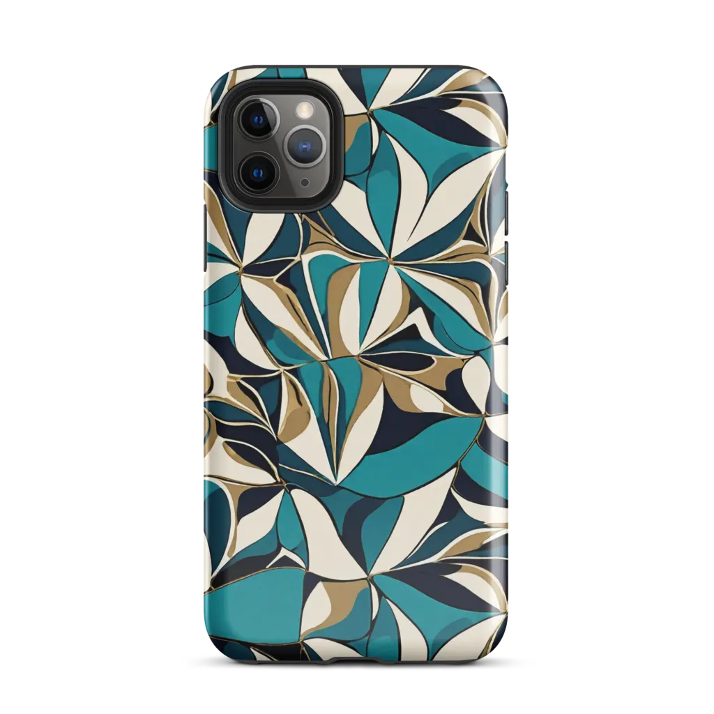 Teal Gilded Bloom on Tough Case for iPhone® — Front