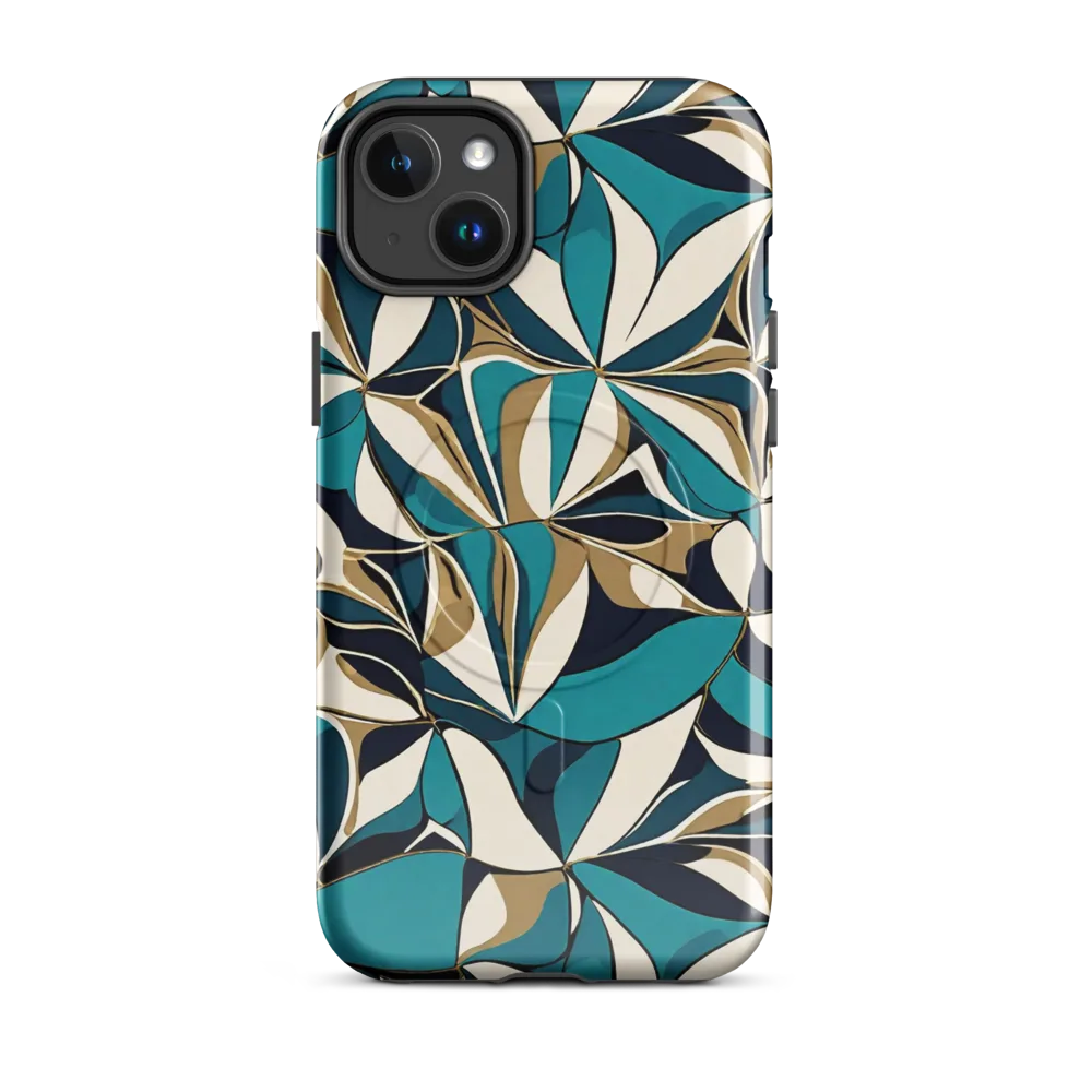 Teal Gilded Bloom on MagSafe Tough Case for iPhone® — Front