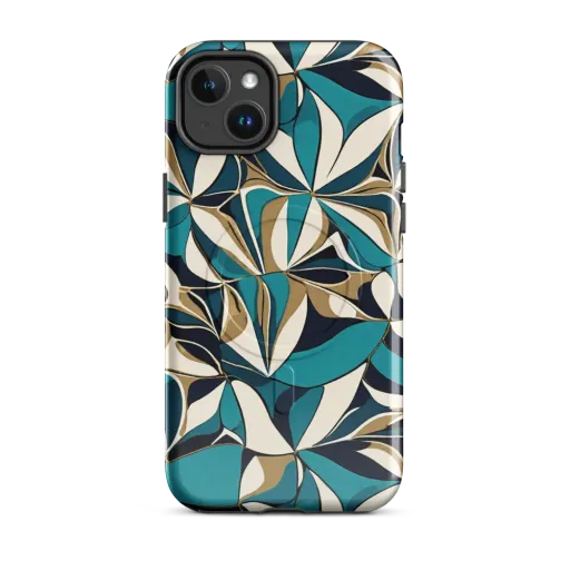 Teal Gilded Bloom on a MagSafe Tough Case for iPhone®