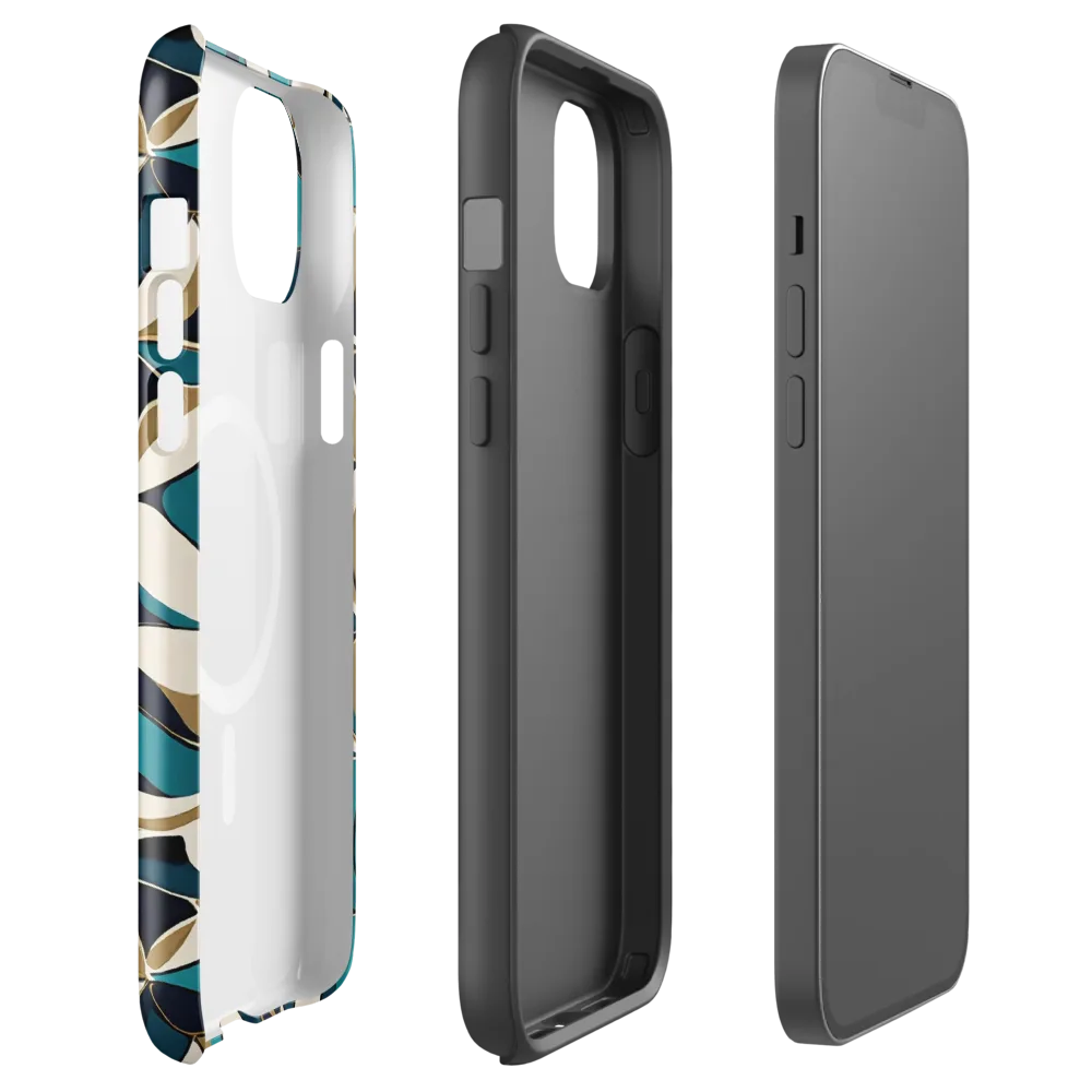 Teal Gilded Bloom on MagSafe Tough Case for iPhone® — Front