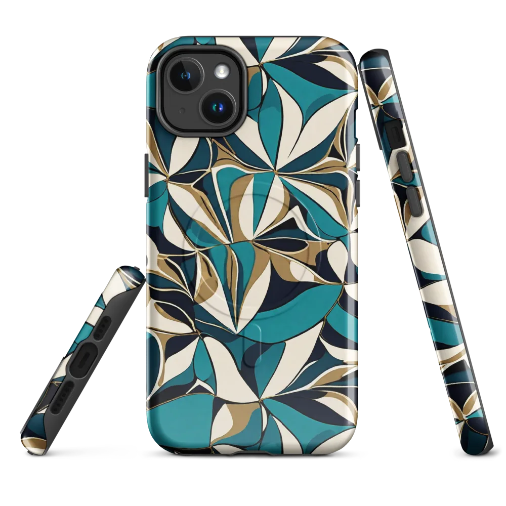 Teal Gilded Bloom on MagSafe Tough Case for iPhone® — Front