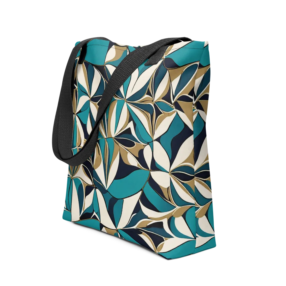 Teal Gilded Bloom on Tote Bag — Front