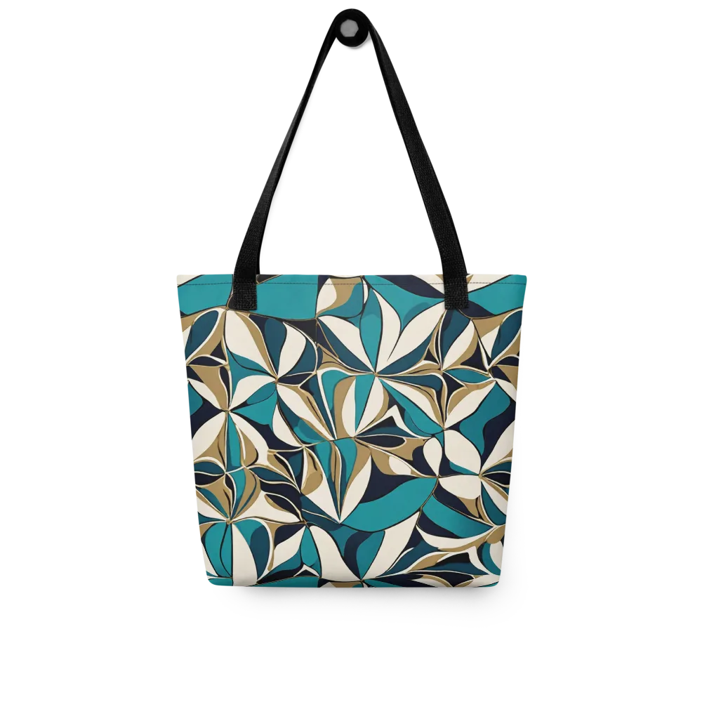 Teal Gilded Bloom on Tote Bag — Front