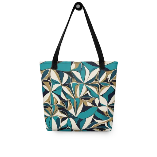 Teal Gilded Bloom on a Tote Bag
