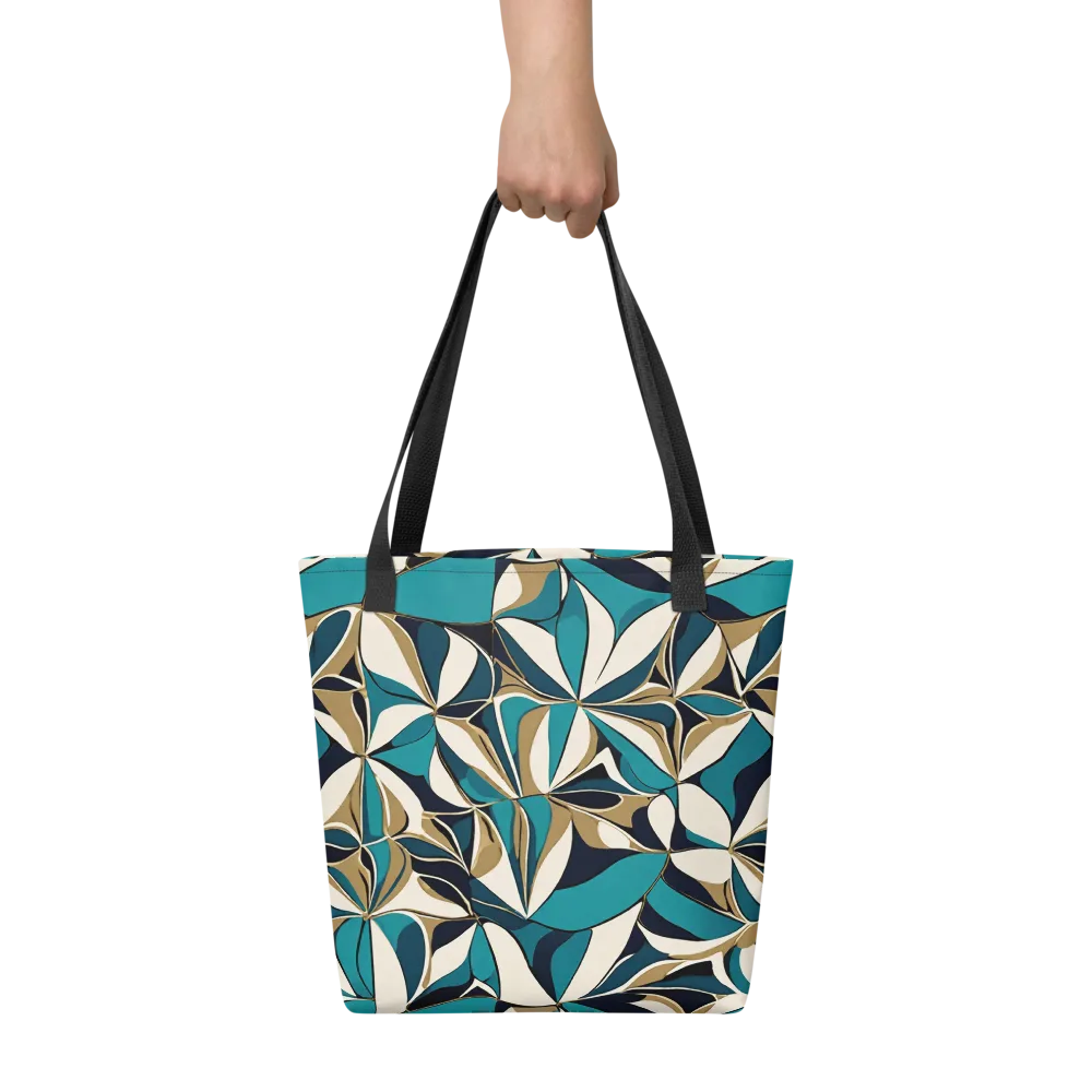 Teal Gilded Bloom on Tote Bag — Front