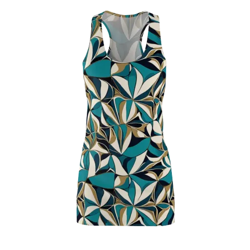 Teal Gilded Bloom on a Racerback Dress
