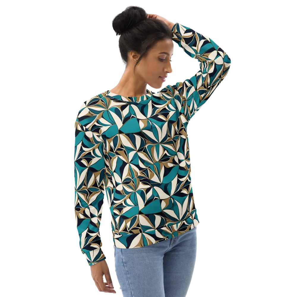 Teal Gilded Bloom on Sweatshirt — Right Front