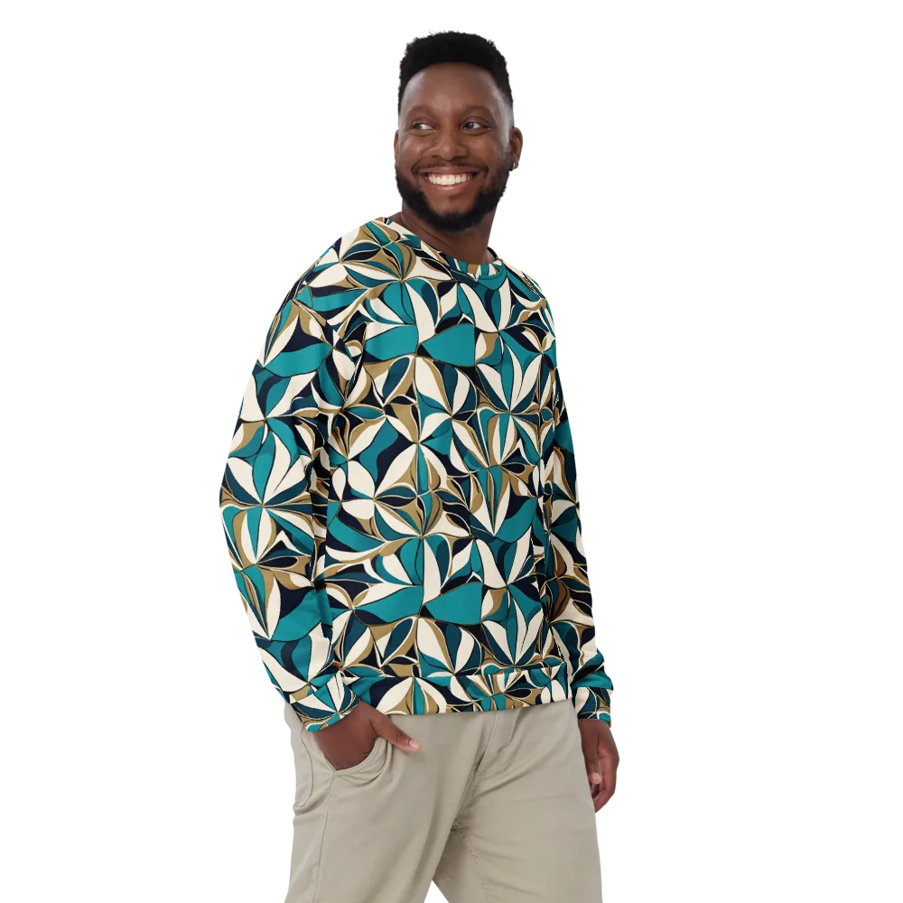 Teal Gilded Bloom on Sweatshirt — Front