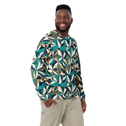 Teal Gilded Bloom on a Sweatshirt