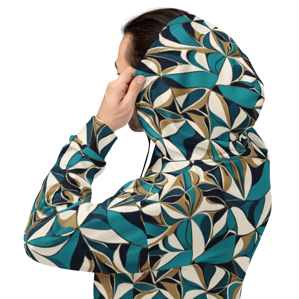 Teal Gilded Bloom on Hoodie — Back