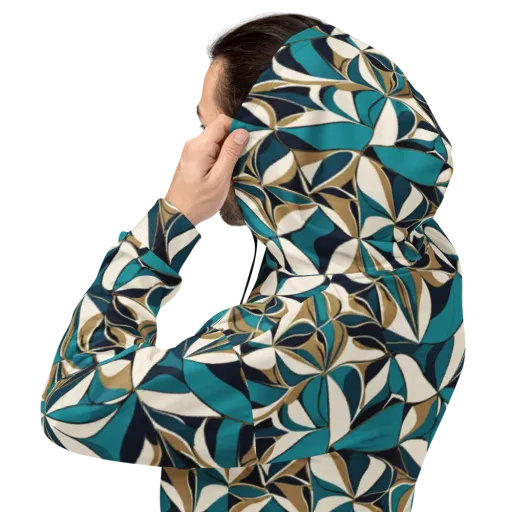 Teal Gilded Bloom on a Hoodie