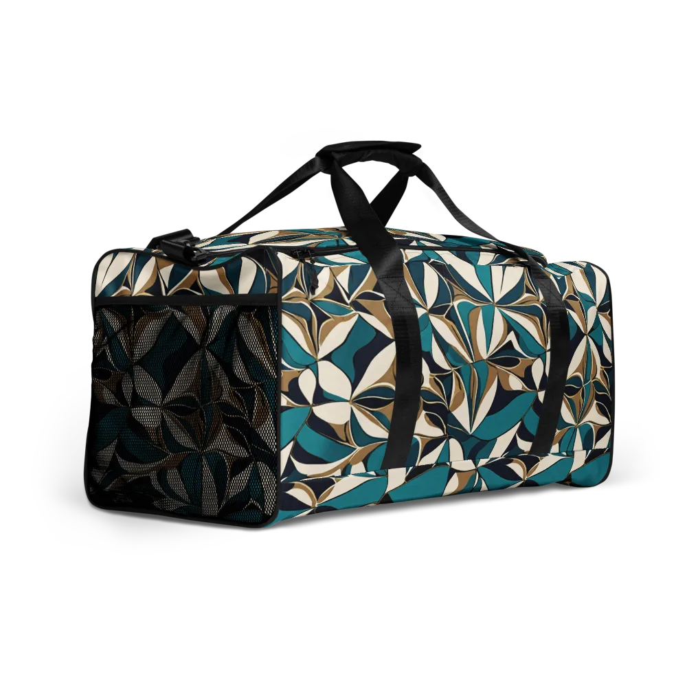 Teal Gilded Bloom on Duffle Bag — Right Front
