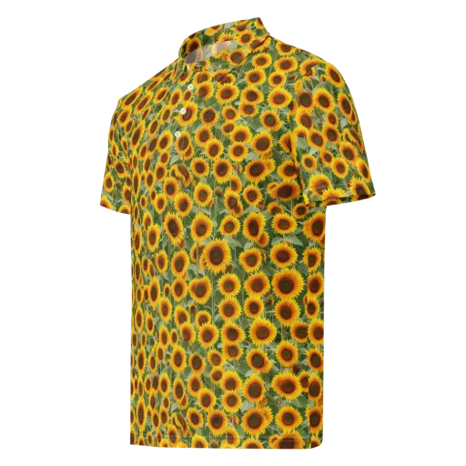 Sunflower Rush on a Men's Slim Fit Polo Shirt