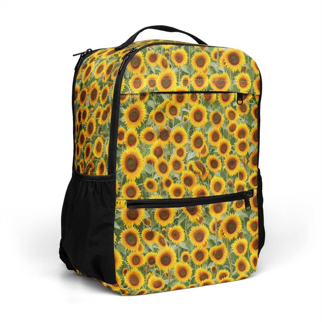 Sunflower Rush on Utility Backpack — Right Front