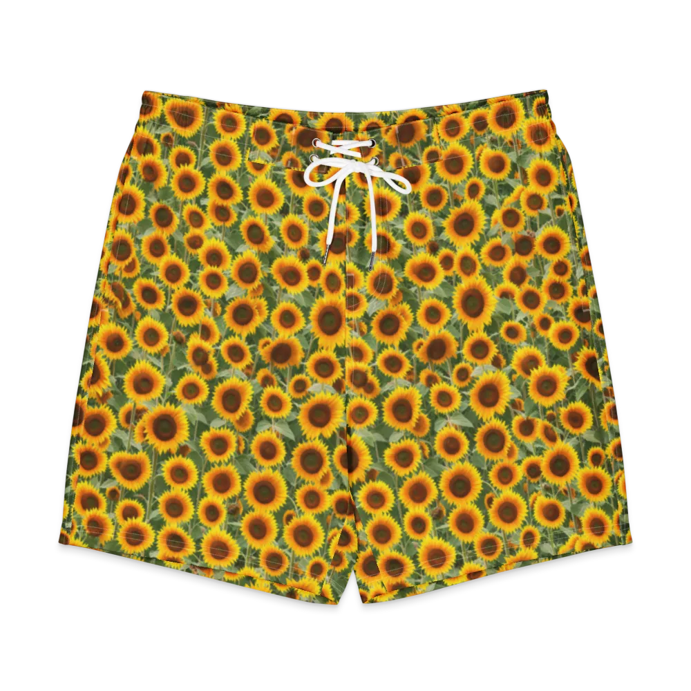 Sunflower Rush on Men's Board Shorts — Front