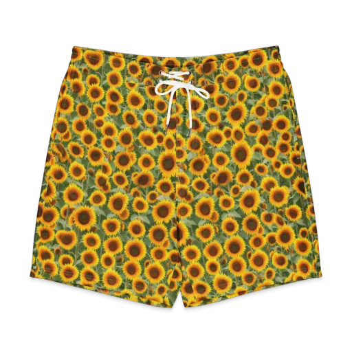 Sunflower Rush on a Men's Board Shorts
