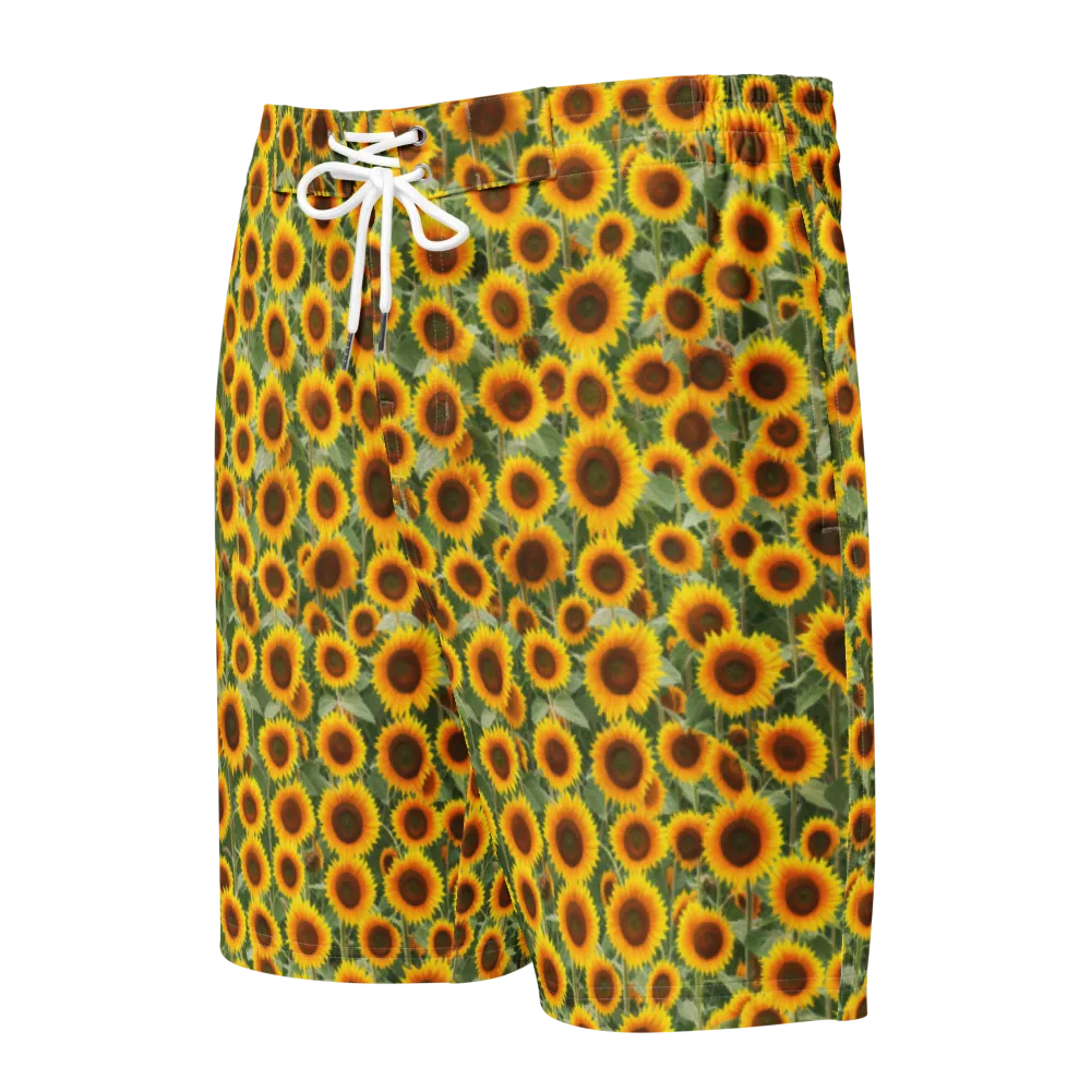 Sunflower Rush on Men's Board Shorts — Front