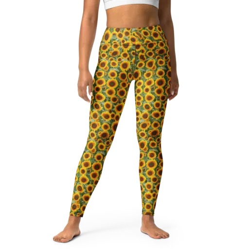 Sunflower Rush on a Yoga Leggings