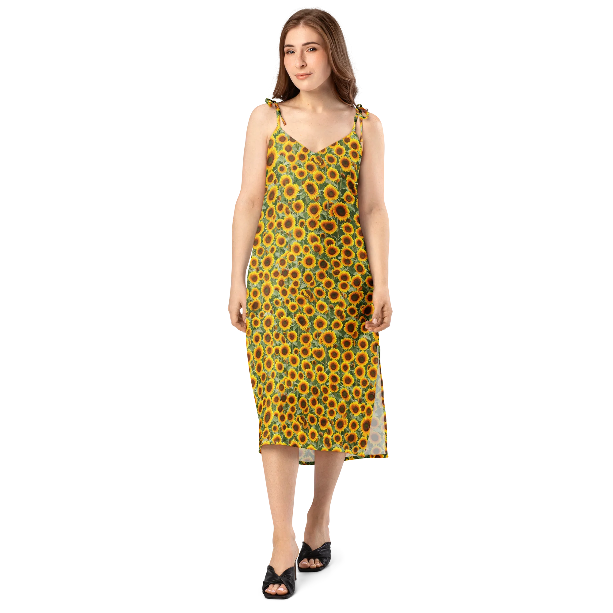 Sunflower Rush on Slip Dress — Front
