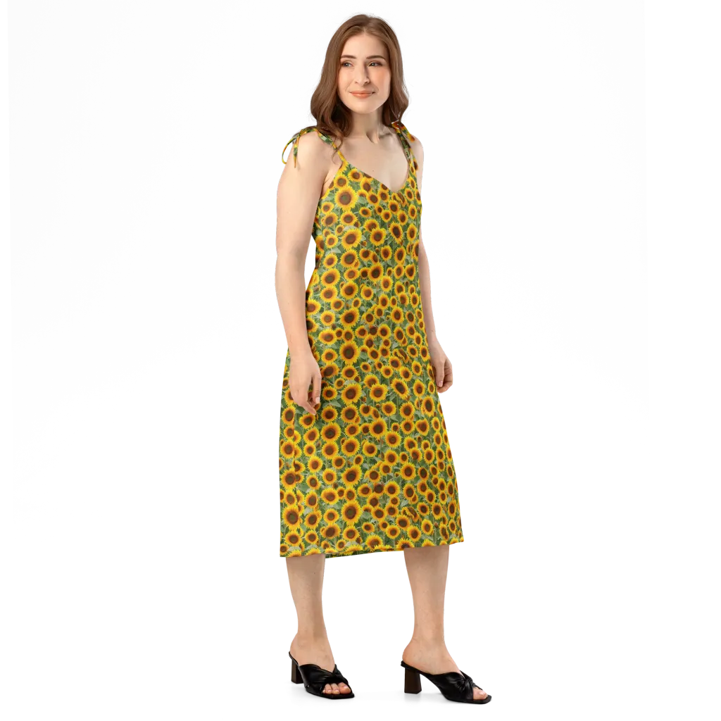 Sunflower Rush on Slip Dress — Right Front