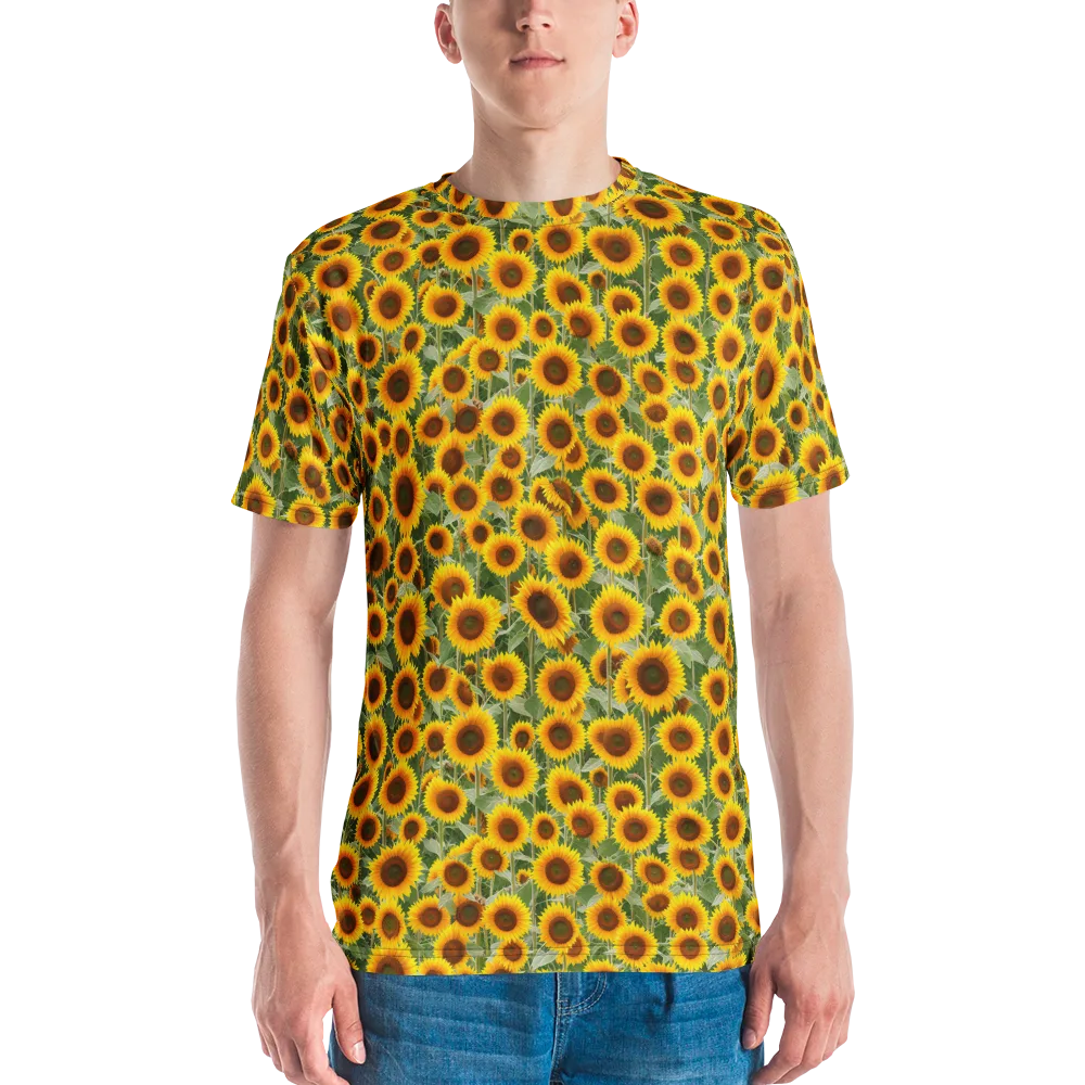 Sunflower Rush on Men's Crew Neck T-Shirt — Front