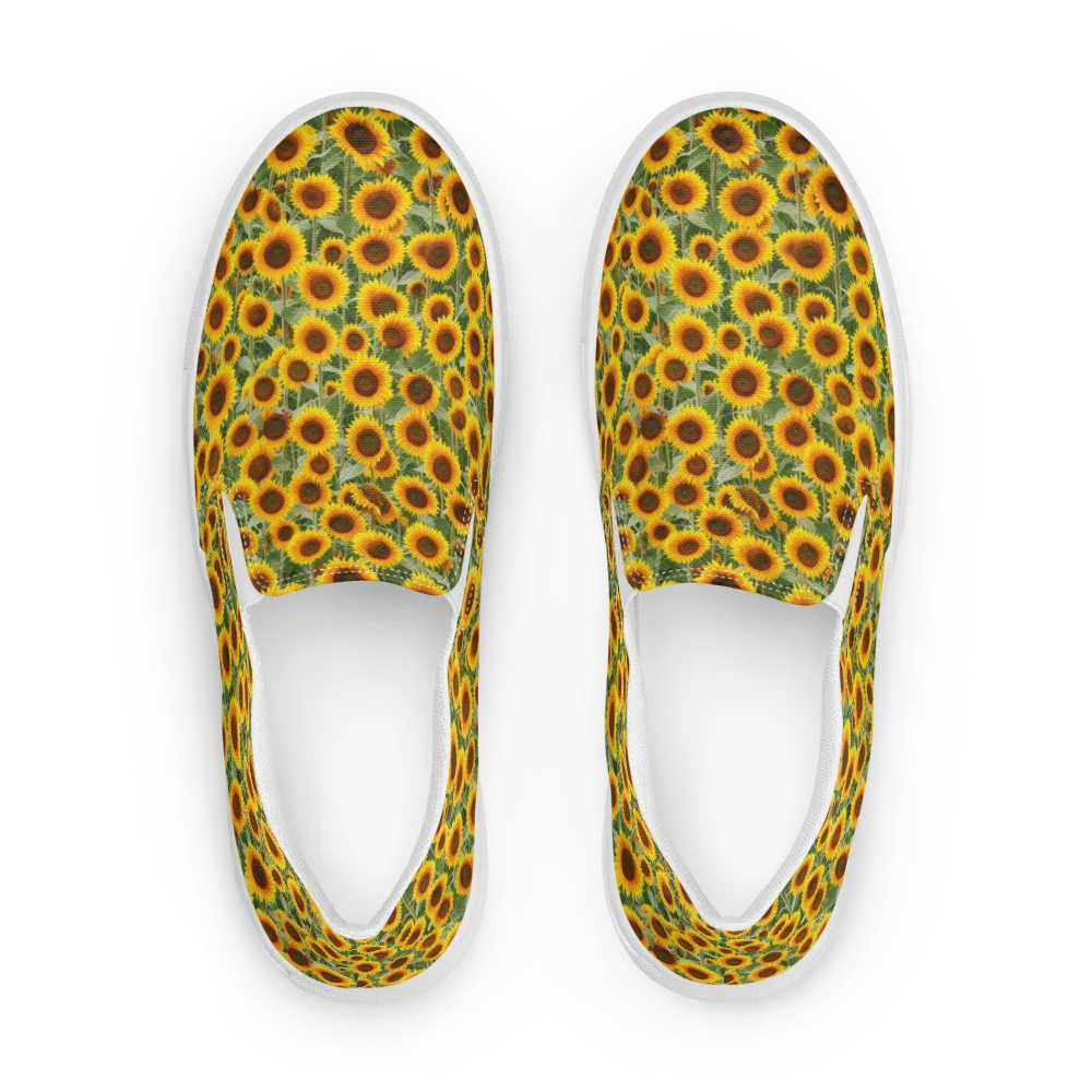 Sunflower Rush on Men's Slip-On Canvas Shoes — Front