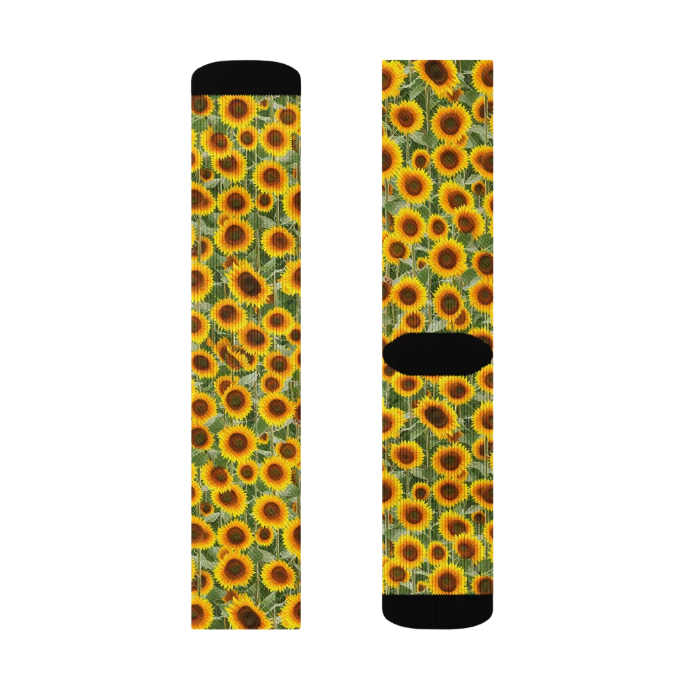 Sunflower Rush on Socks — Right Sock