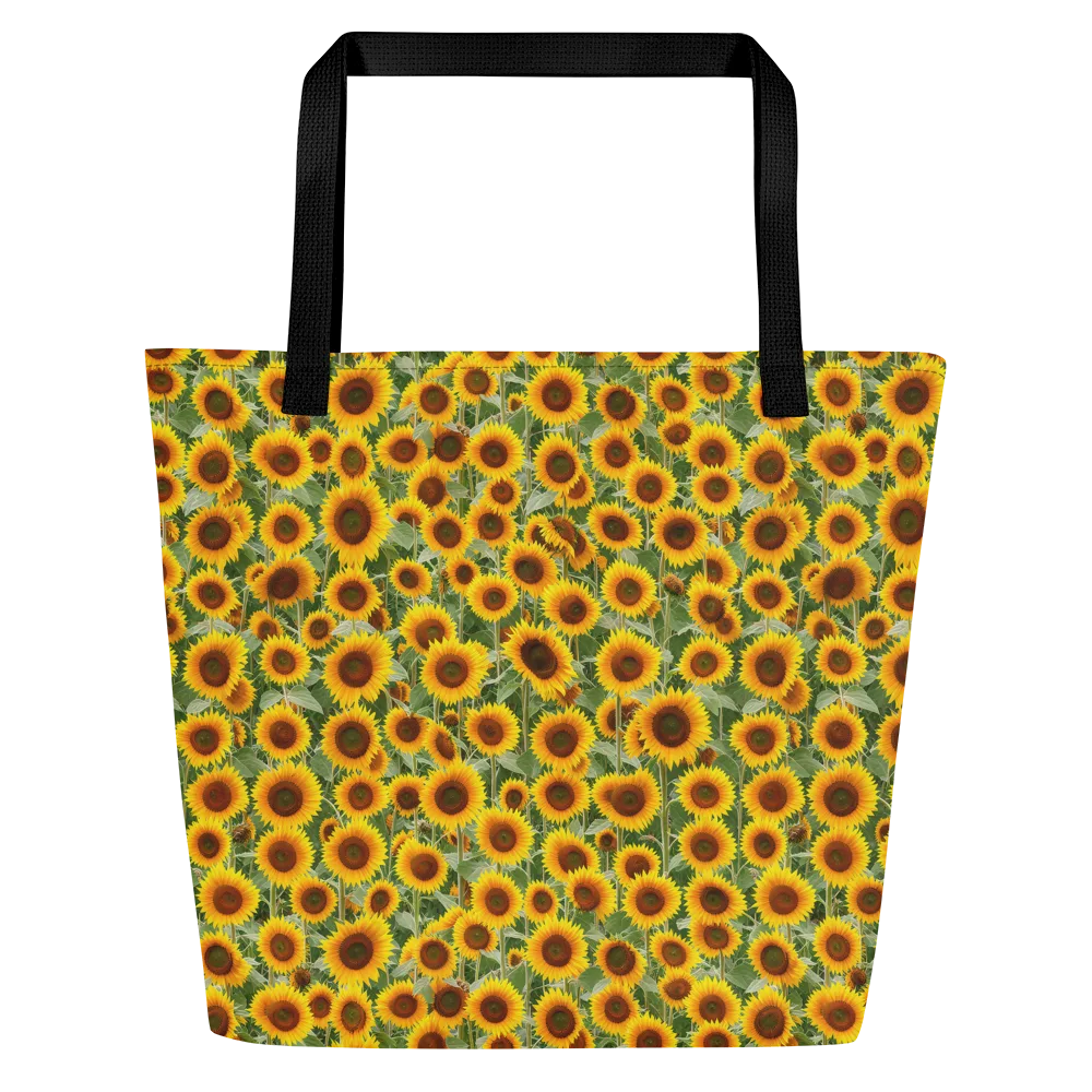 Sunflower Rush on Large Tote Bag W/ Pocket — Front
