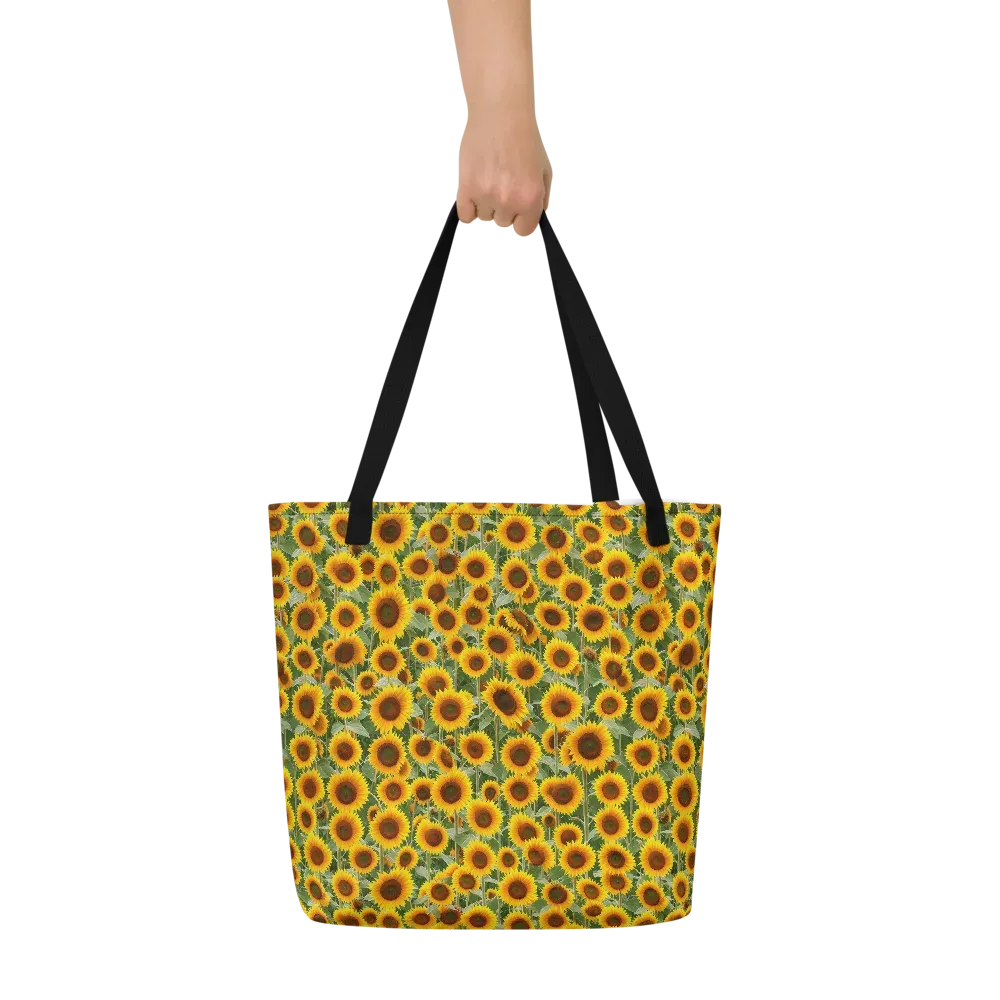 Sunflower Rush on Large Tote Bag W/ Pocket — Front
