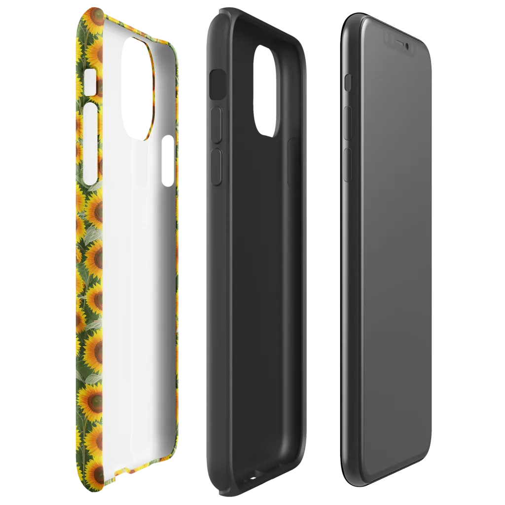 Sunflower Rush on Tough Case for iPhone® — Right